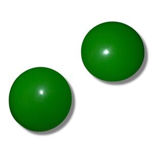 Vintage Green Enameled Round Earrings